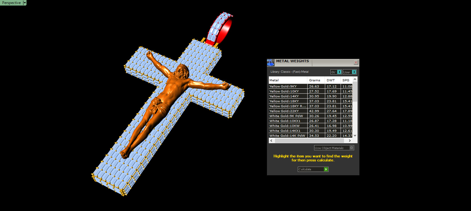 BIG BAGUETTE Jesus Cross Pendant 3D print model_13