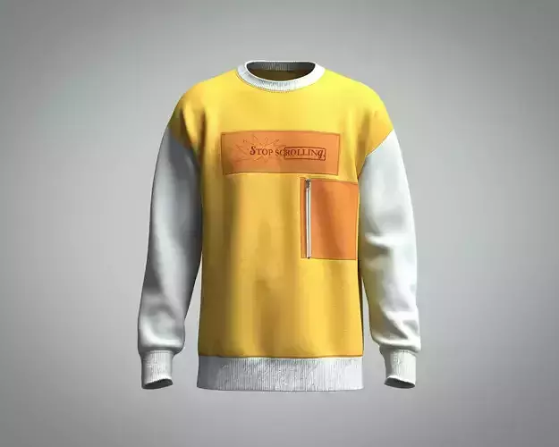 Mens sweatshirt with mesh pocket and patch detailing 