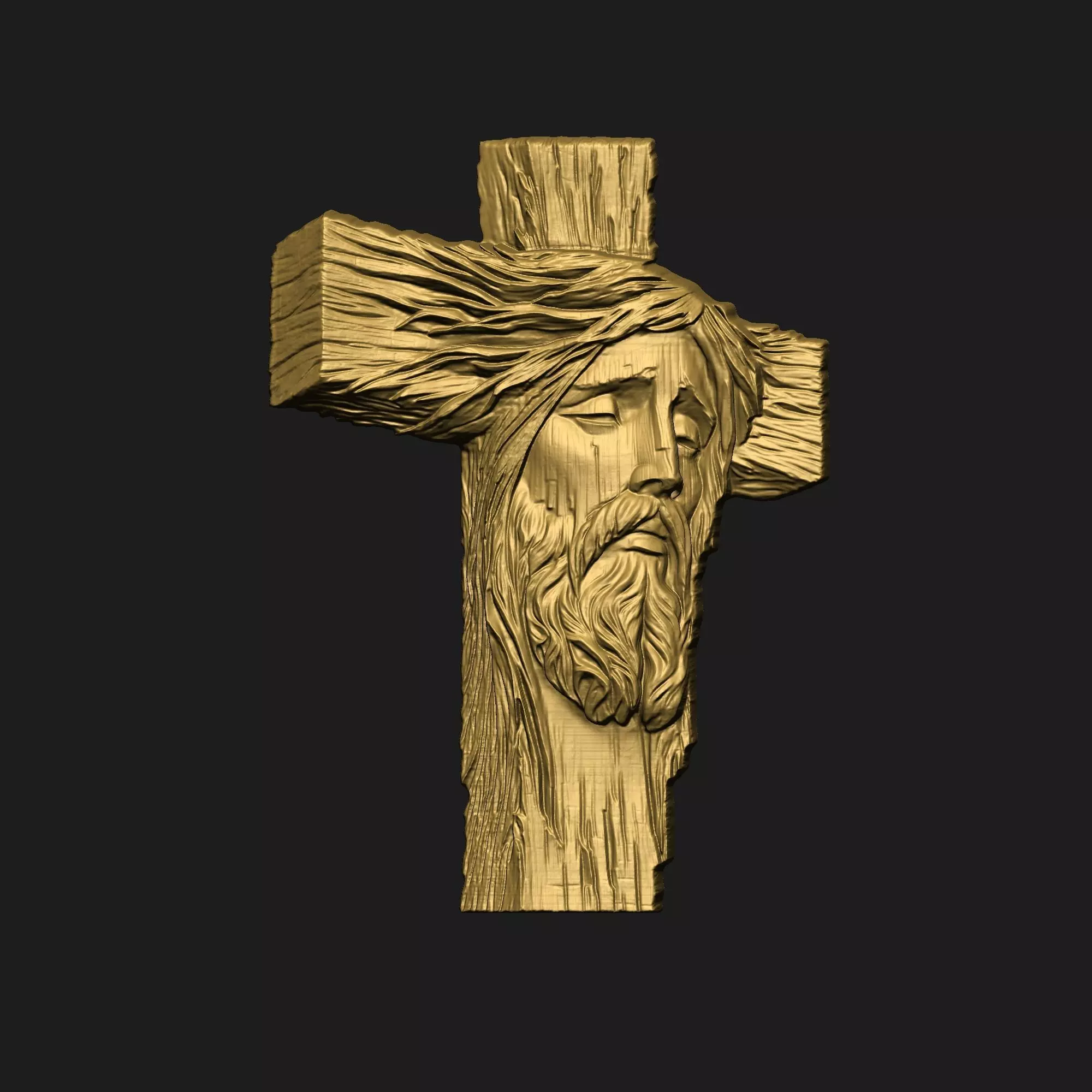 Jesus Cross Pendant 03 3D print model_0