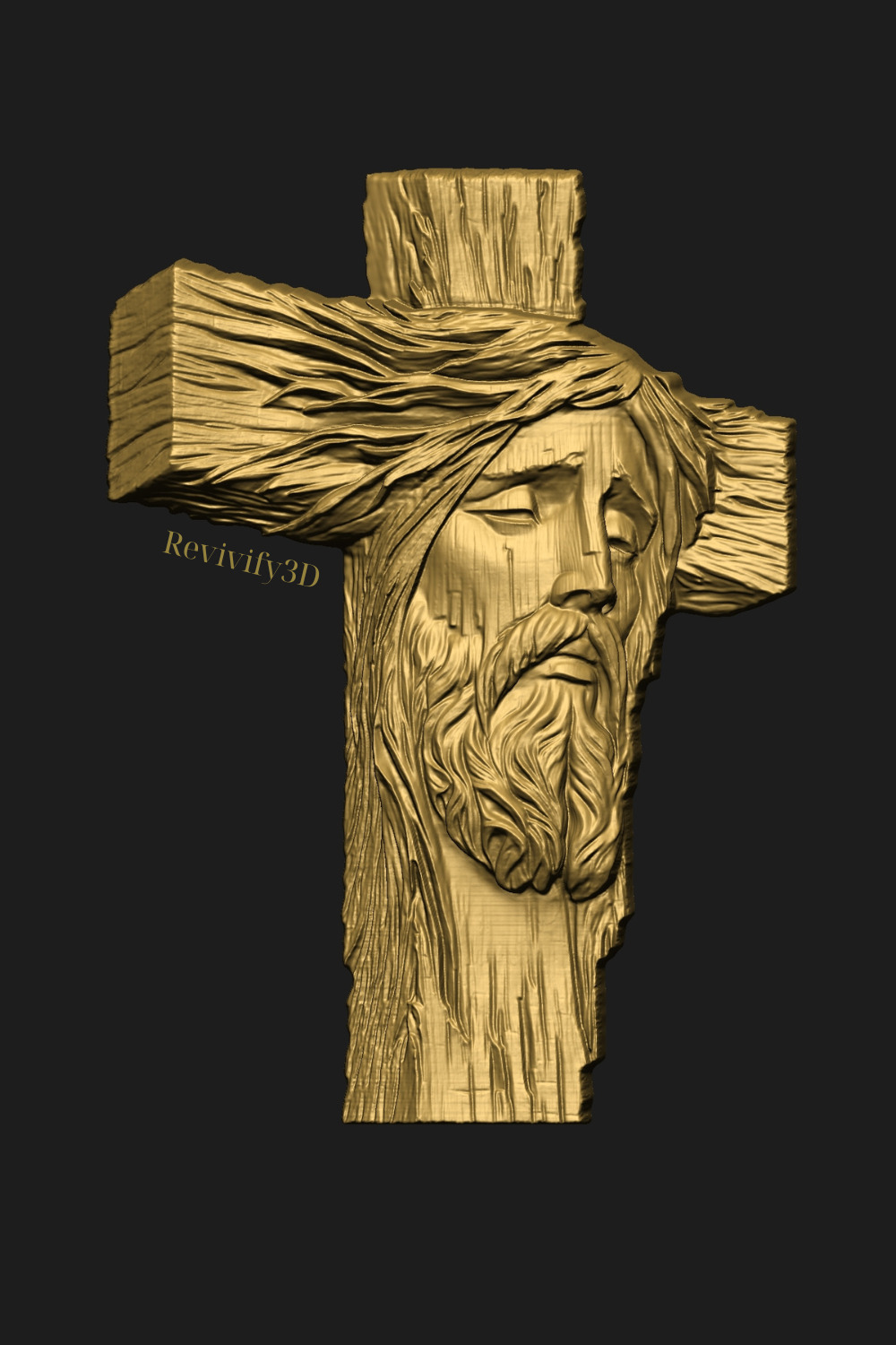Jesus Cross Pendant 03 3D print model_1