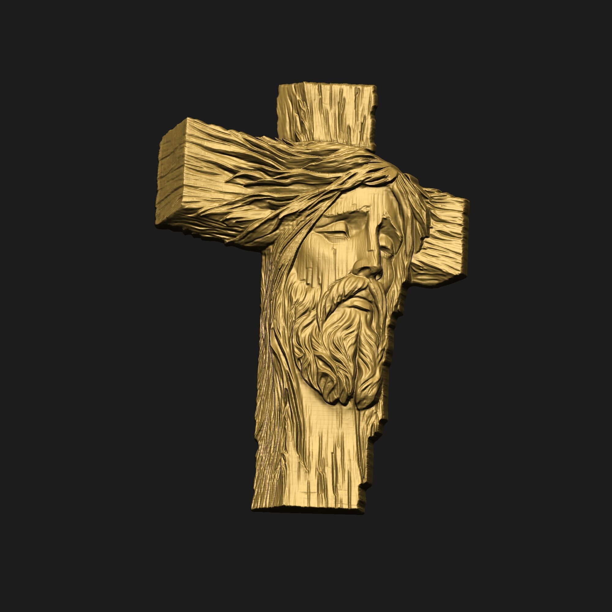 Jesus Cross Pendant 03 3D print model_2