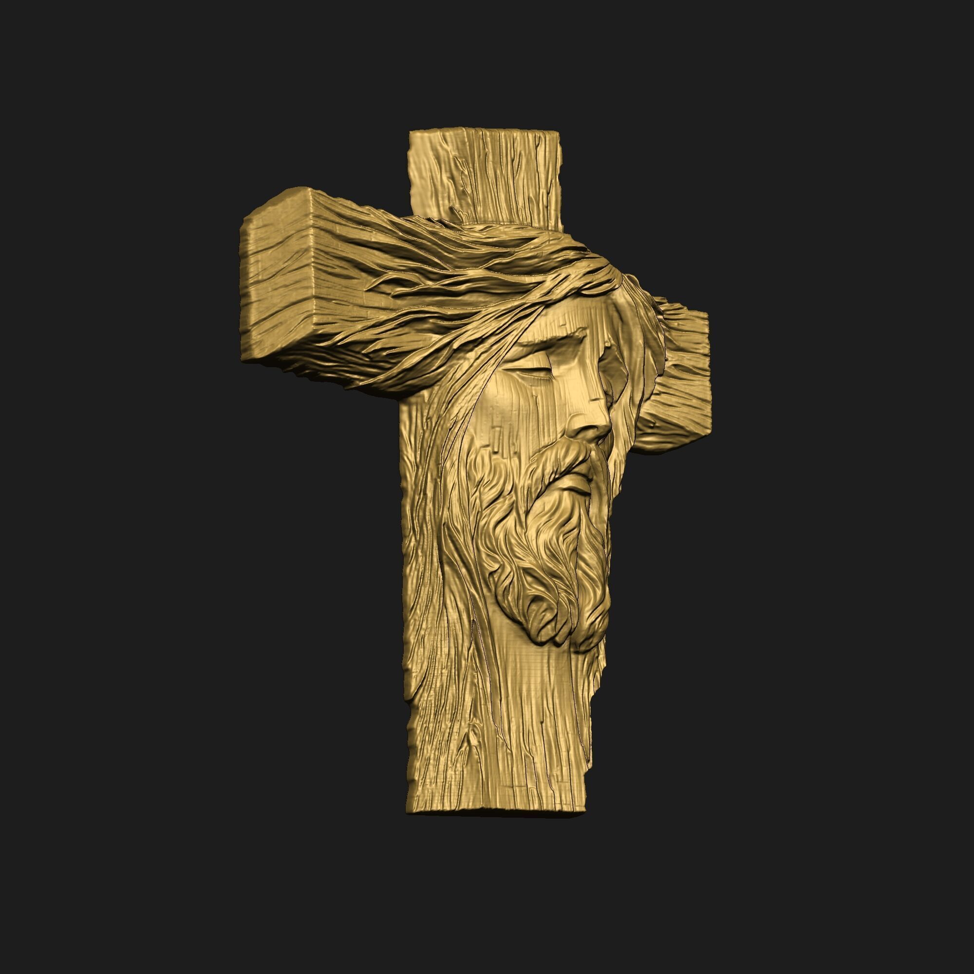 Jesus Cross Pendant 03 3D print model_3