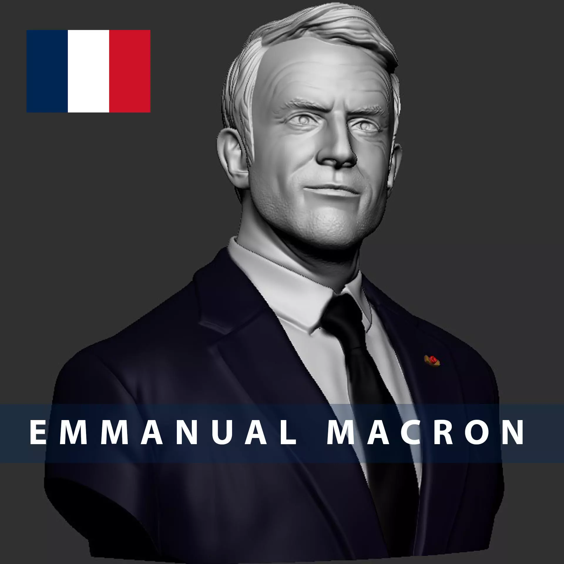 emmanuel macron 3d print 3D print model_0