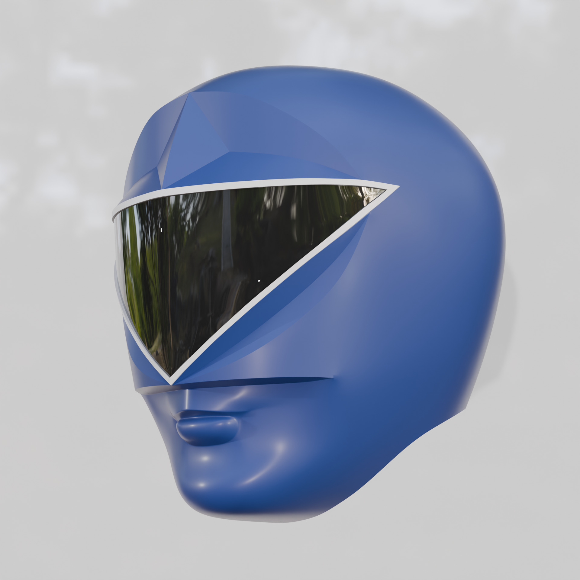Blue Chouriki Sentai Ohranger or Power Rangers Zeo Blue Helmet 3D print model_6