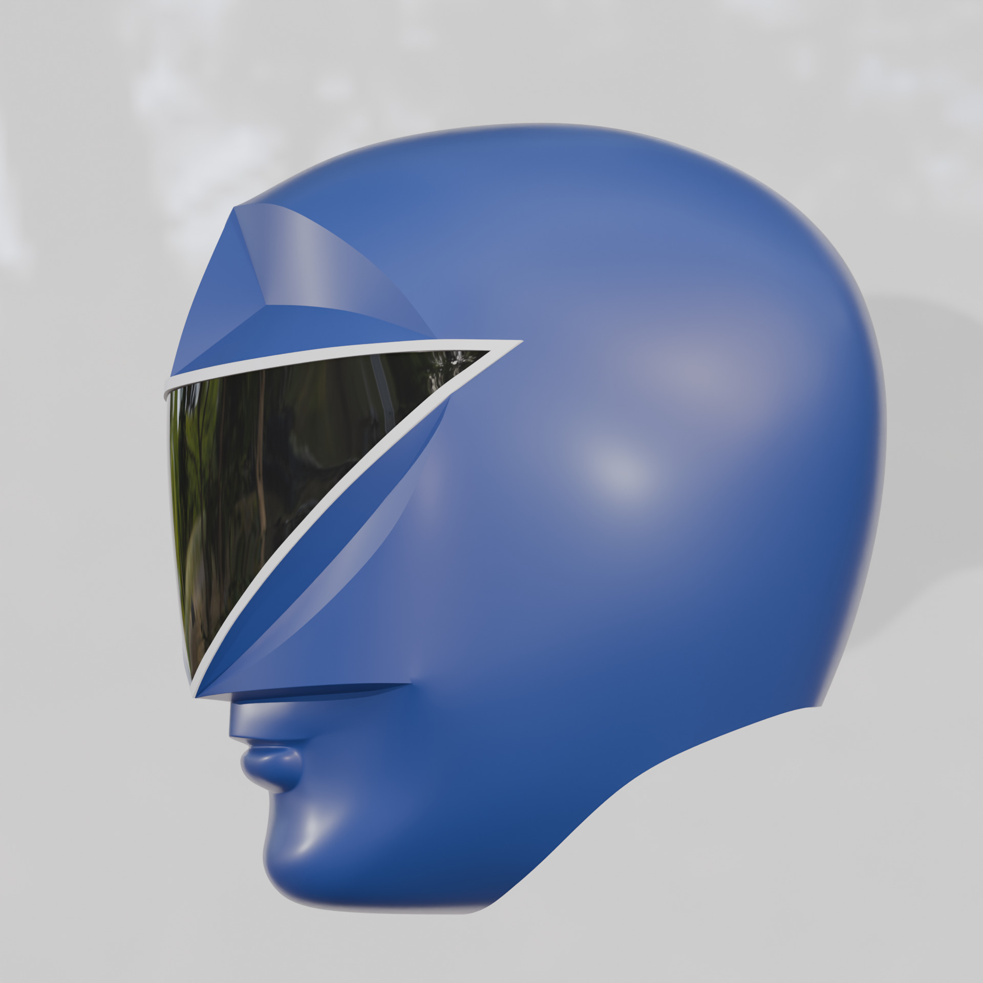 Blue Chouriki Sentai Ohranger or Power Rangers Zeo Blue Helmet 3D print model_7