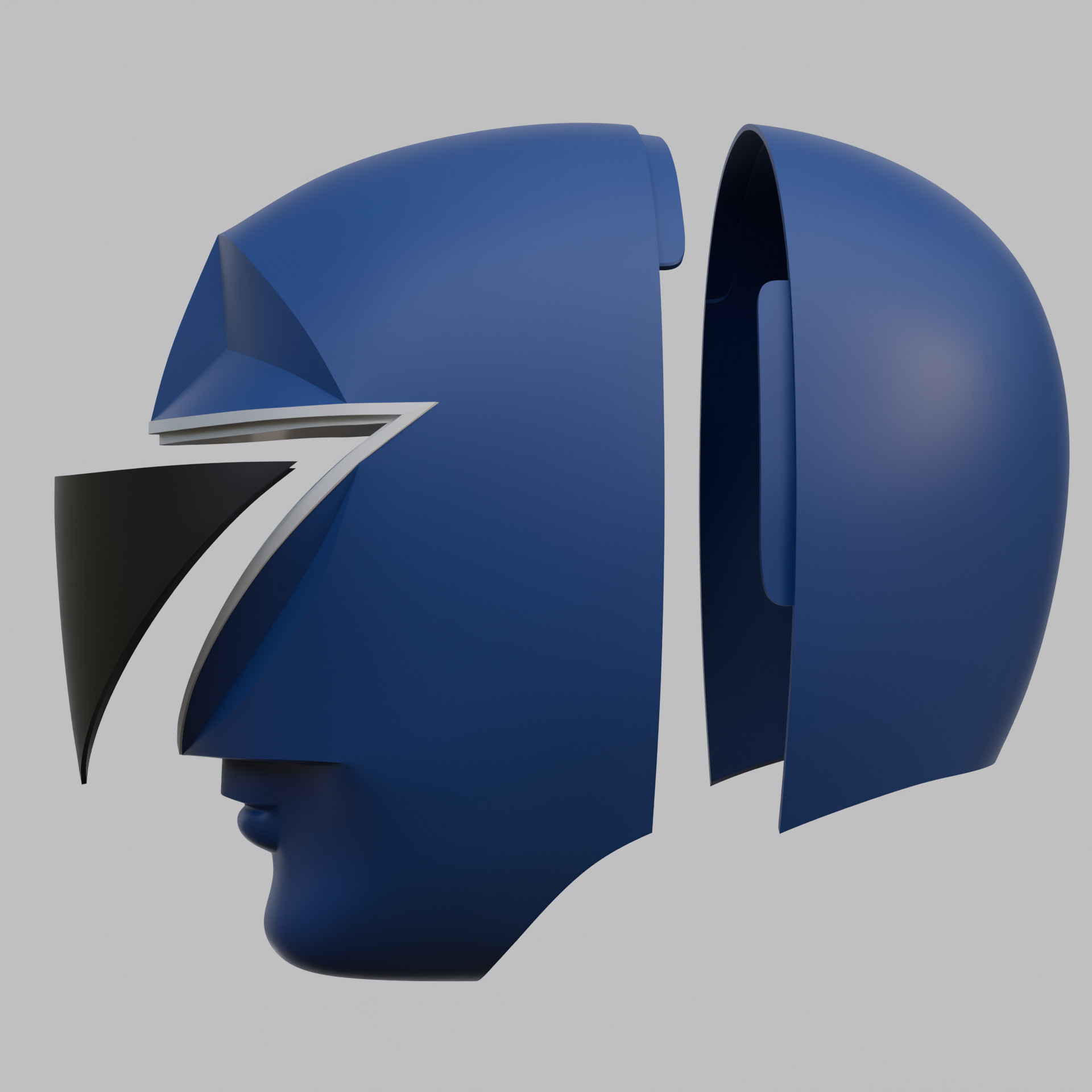Blue Chouriki Sentai Ohranger or Power Rangers Zeo Blue Helmet 3D print model_3