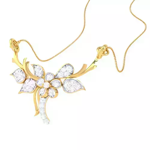 3D Printable Cad jewelry design of Lady diamond Pendant