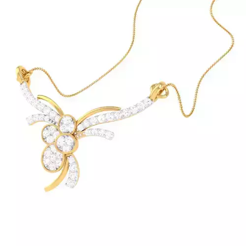 3D Printable Cad jewelry design of Lady diamond Pendant