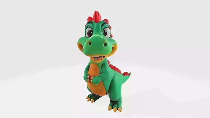 Cute Cartoon Dinosaur High Poly