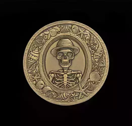 Skeleton Beachcomber 3D Bas-Relief Model for CNC and 3D Printing
