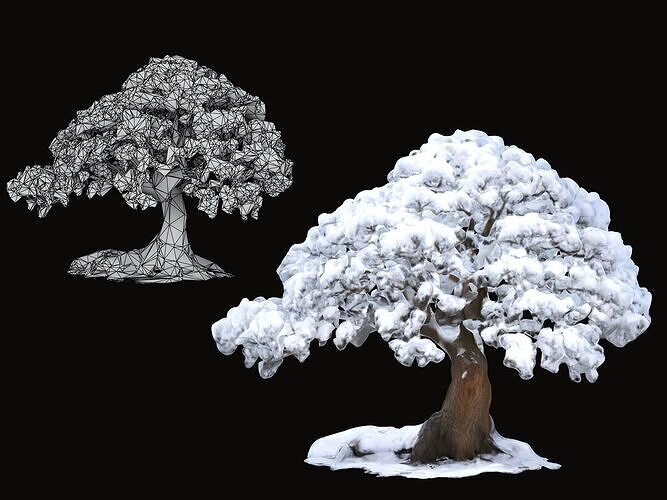 Winter Tree 1 Free low-poly 3D model