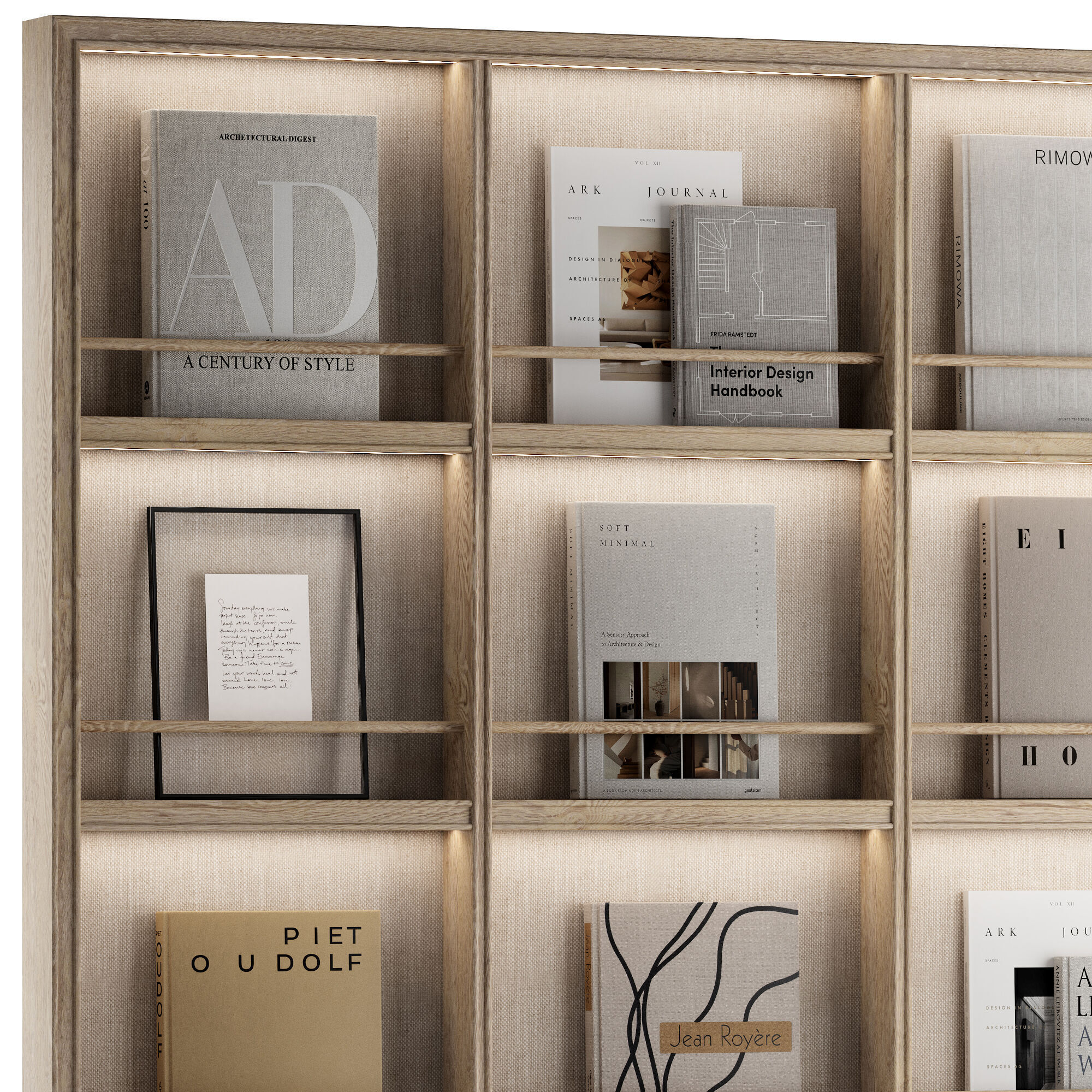 Bookcase Slim 3D model_2