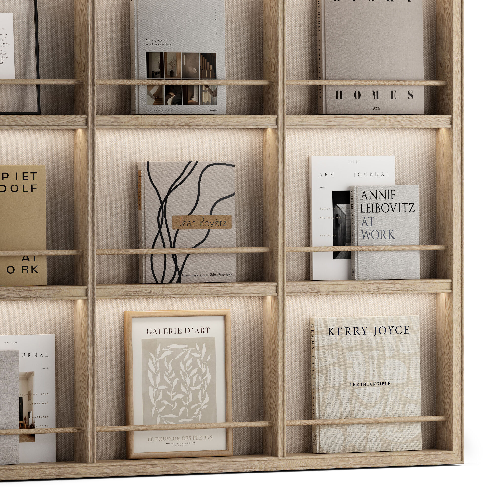 Bookcase Slim 3D model_1