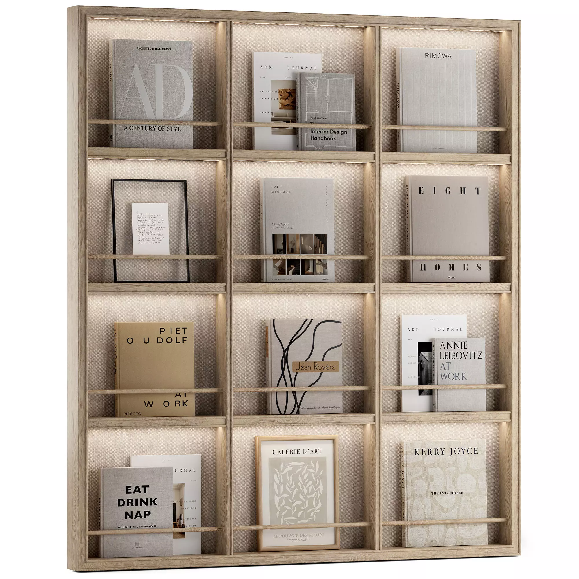 Bookcase Slim 3D model_0