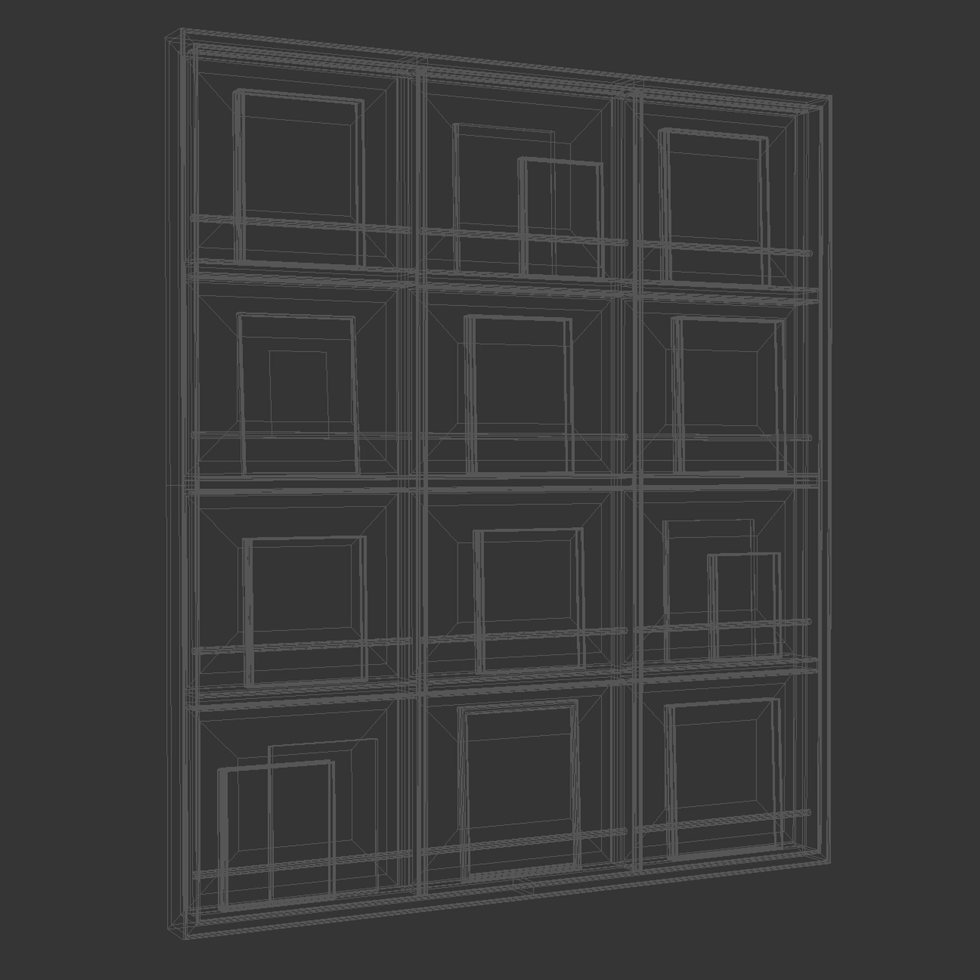 Bookcase Slim 3D model_6