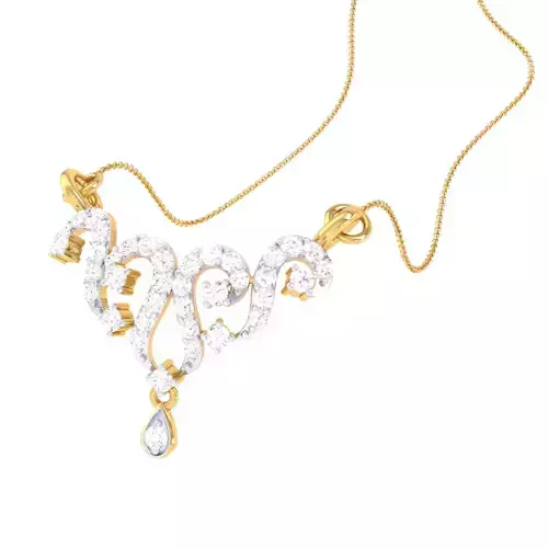 3D Printable Cad jewelry design of Lady diamond Pendant