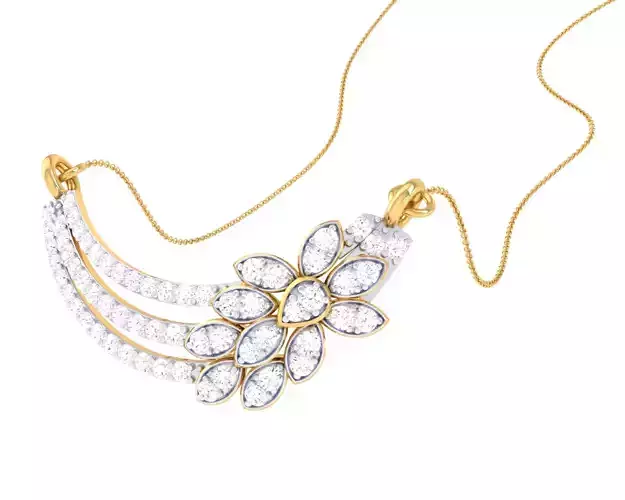 3D Printable Cad jewelry design of Lady diamond Pendant