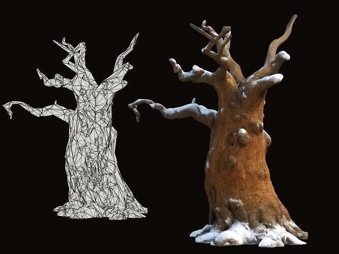 Winter Tree 3 Free low-poly 3D model