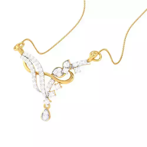 3D Printable Cad jewelry design of Lady diamond Pendant