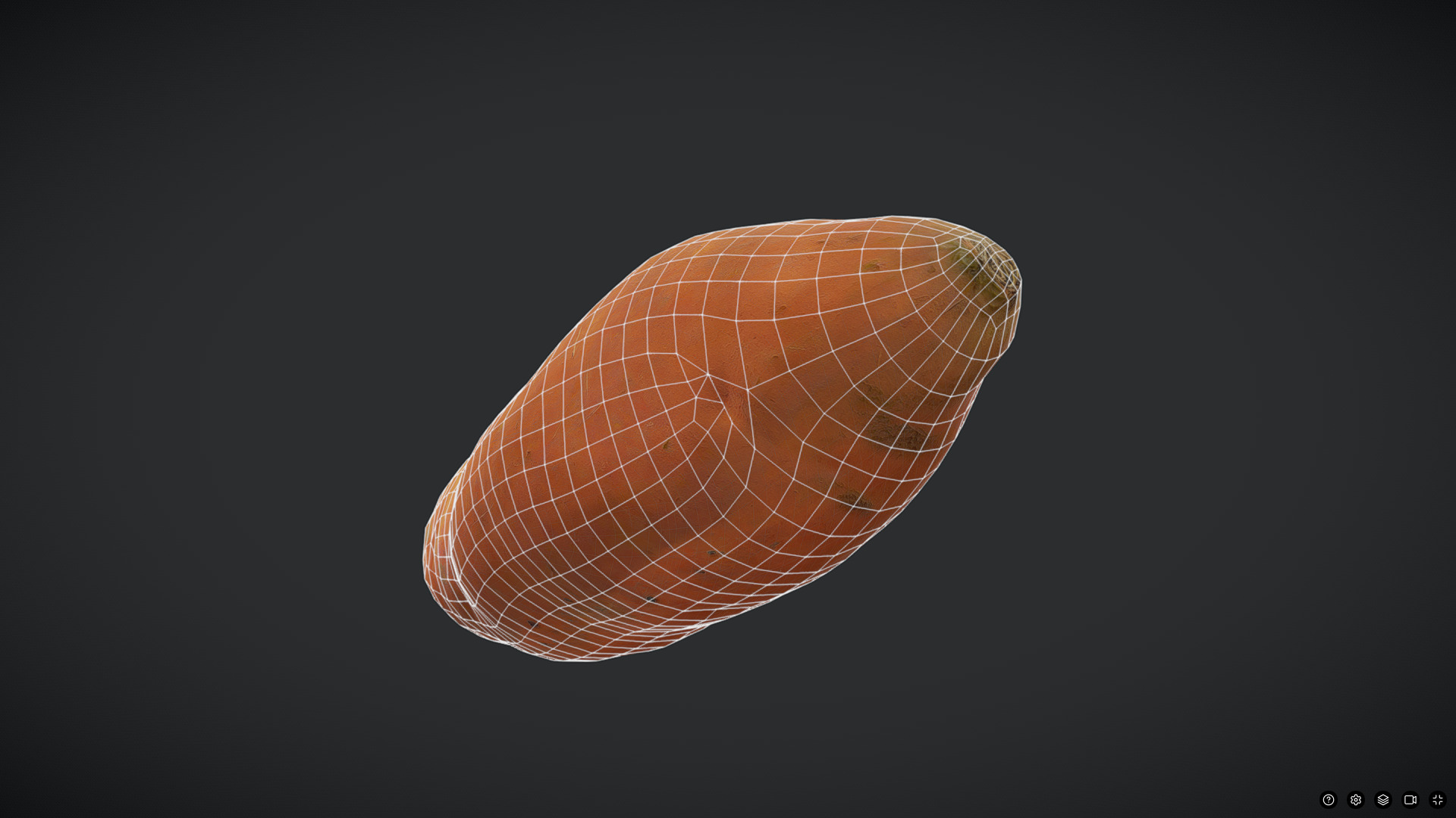 Sweet Potato Low-poly 3D model_4