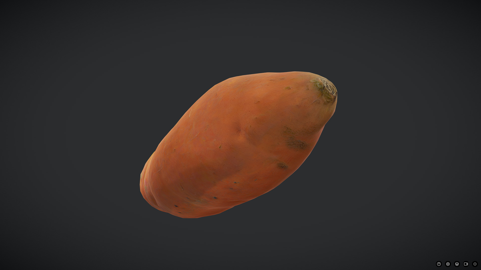 Sweet Potato Low-poly 3D model_3