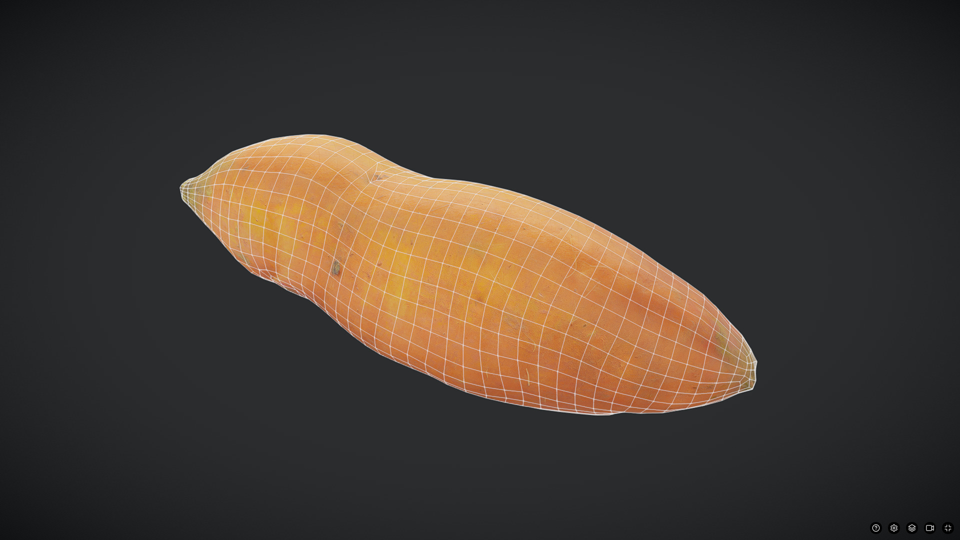 Sweet Potato Low-poly 3D model_2