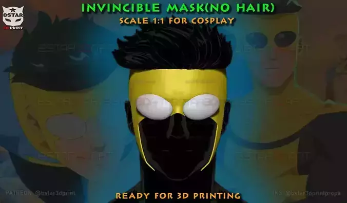 Invincible Mask  - Halloween Comics Cosplay 3D print model