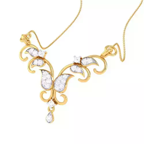 3D Printable Cad jewelry design of Lady diamond Pendant