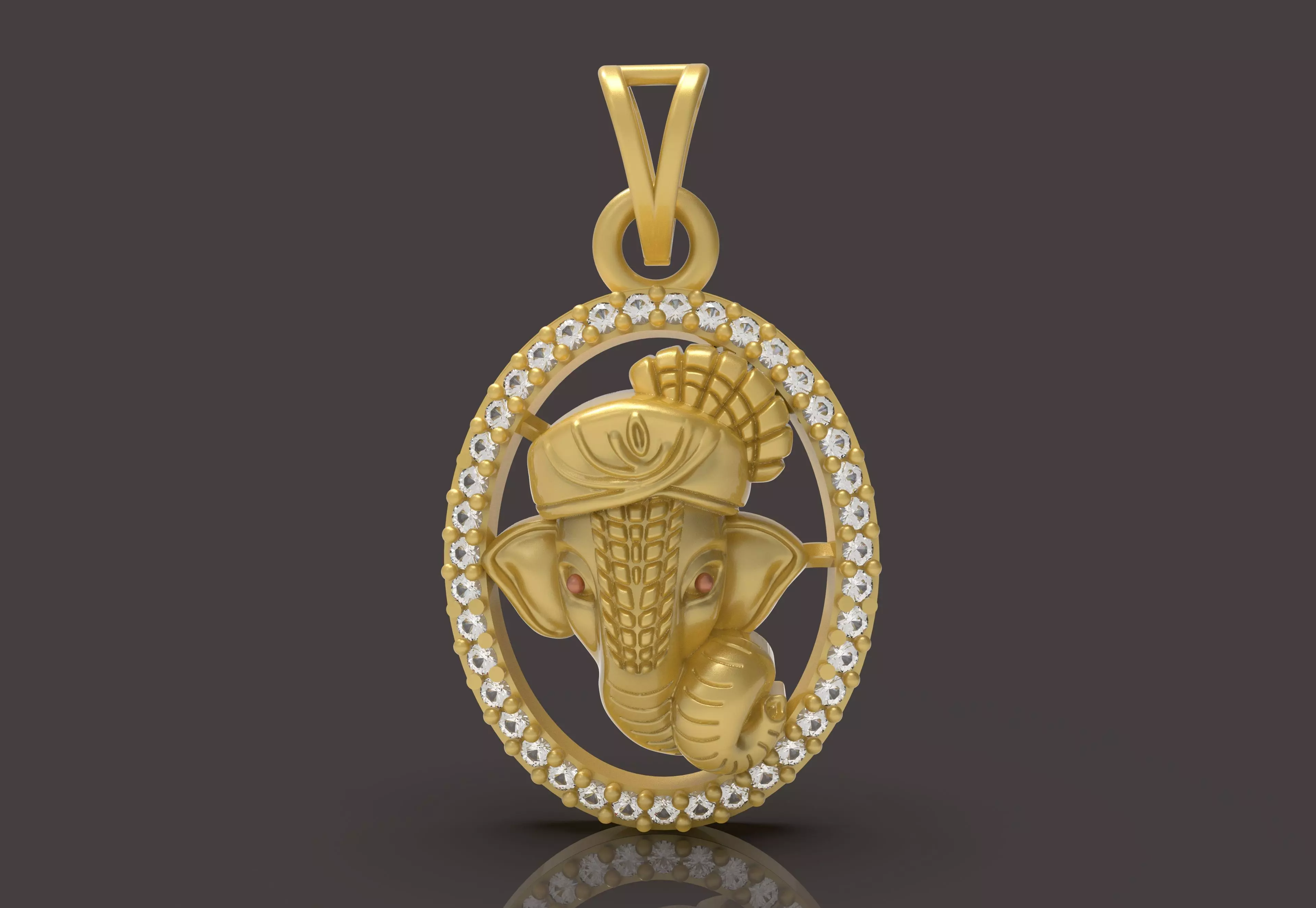 Ovel Ganapati Pendant - 0085 3D print model
