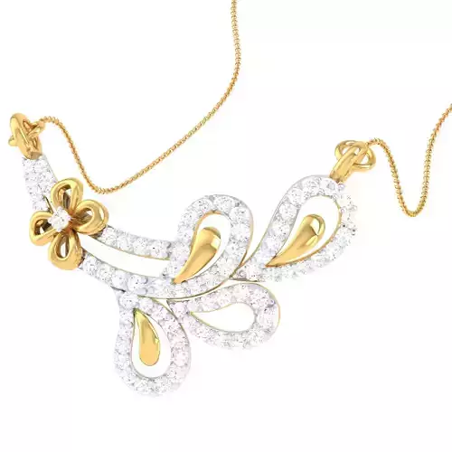 3D Printable Cad jewelry design of Lady diamond Pendant