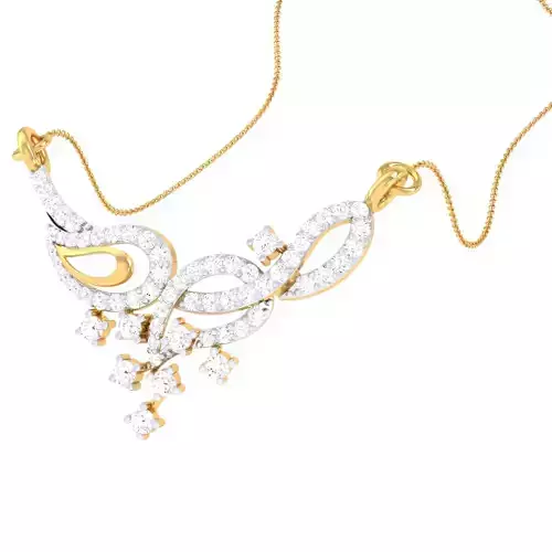 3D Printable Cad jewelry design of Lady diamond Pendant