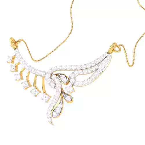 3D Printable Cad jewelry design of Lady diamond Pendant