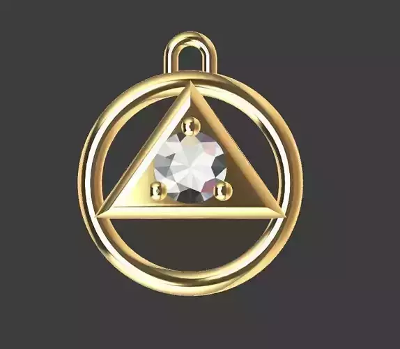 Pendant with stone - Big circle