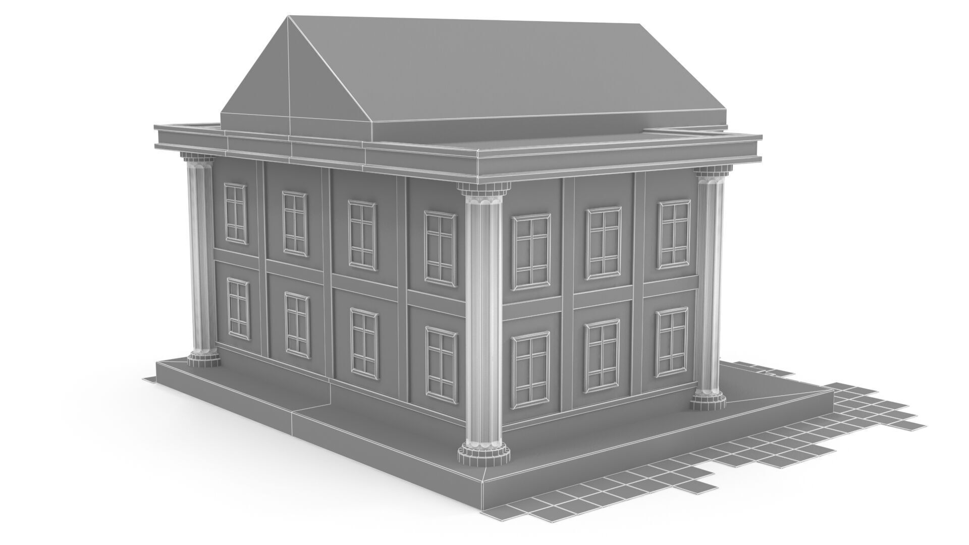 Cartoon bank 3D model_12