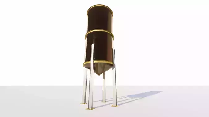 3D Model of a 38 Cubic Meter Industrial Pressure Vessel
