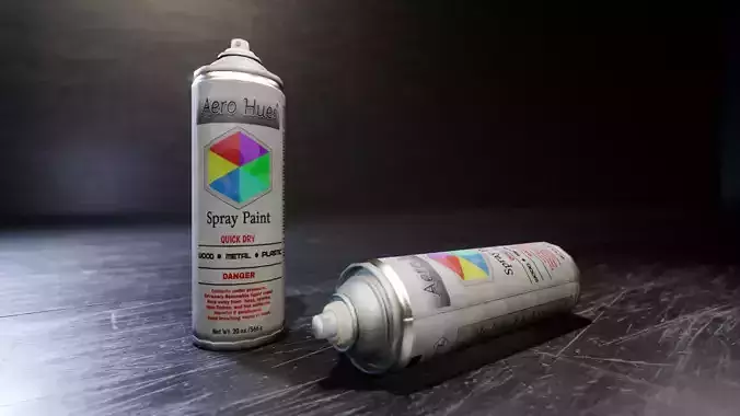 SprayCan Gameready Low-poly 3D model