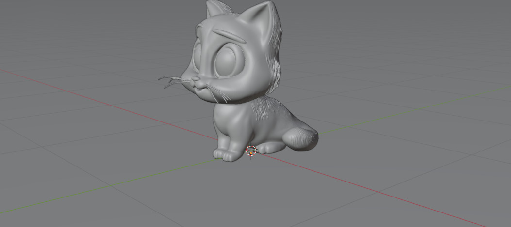 Cute Cat Low-poly 3D model_1