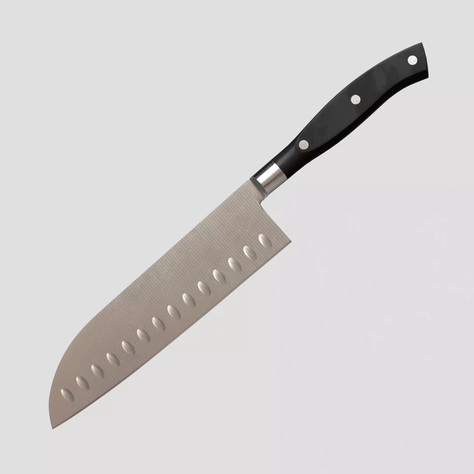 Santoku Kitchen Knife Low-poly 3D model