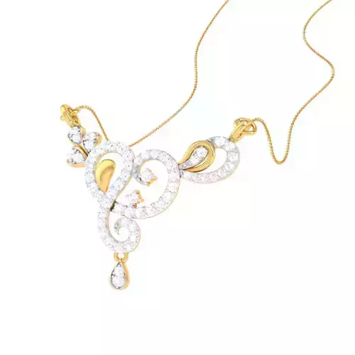 3D Printable Cad jewelry design of Lady diamond Pendant