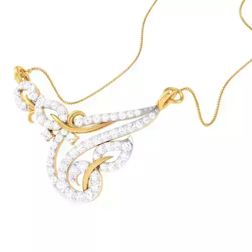 3D Printable Cad jewelry design of Lady diamond Pendant