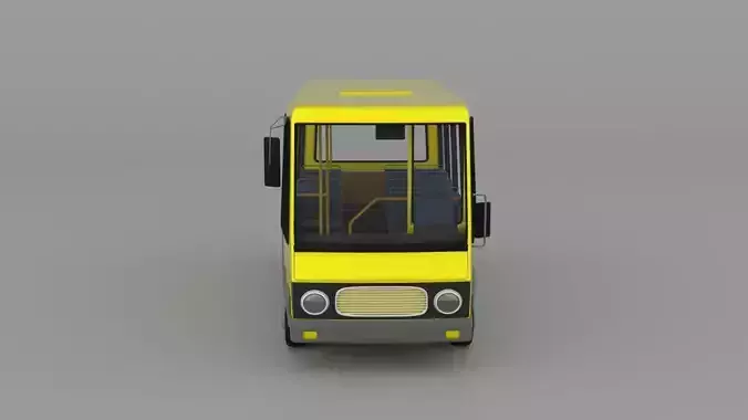 Stylized Cartoon Bus 3D Model 