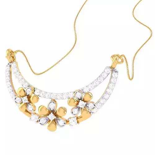 3D Printable Cad jewelry design of Lady diamond Pendant