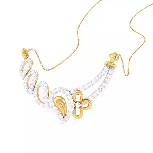 3D Printable Cad jewelry design of Lady diamond Pendant