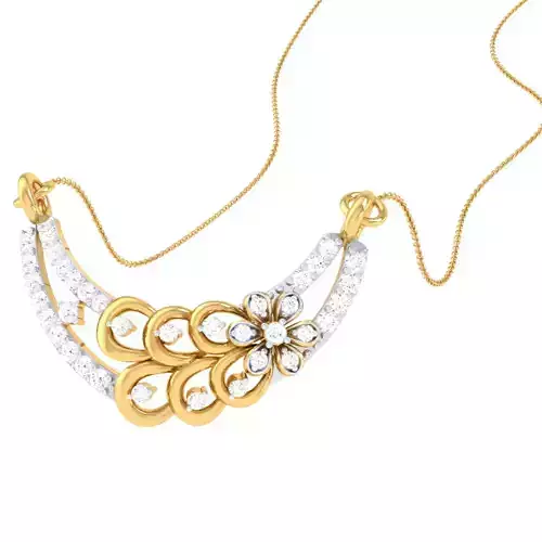 3D Printable Cad jewelry design of Lady diamond Pendant