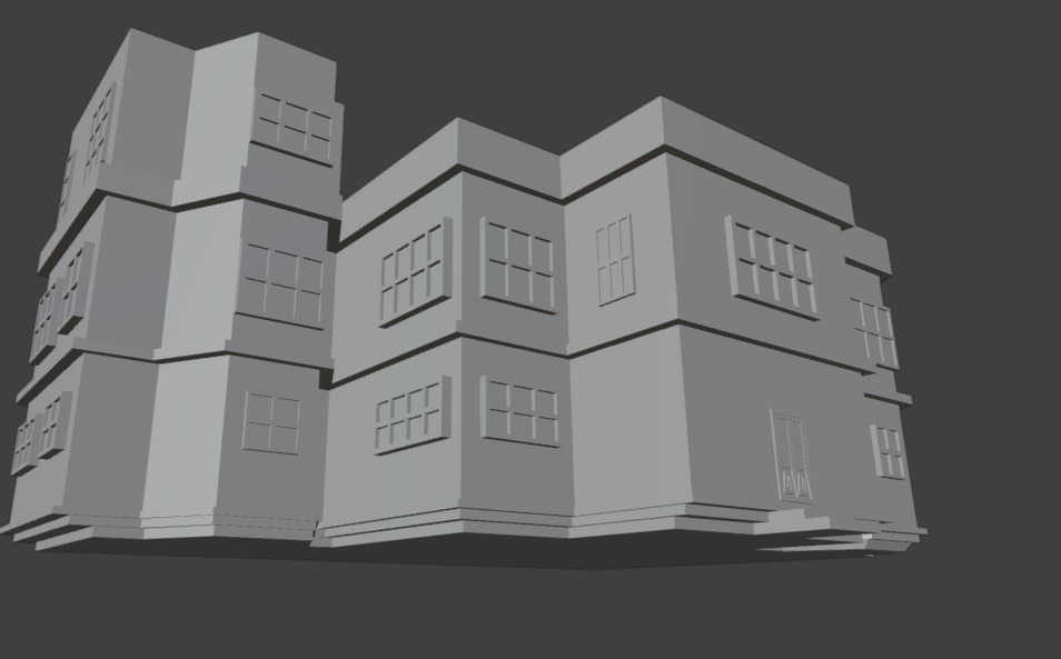 Modern Low-Poly Residential House Model Low-poly 3D model_5