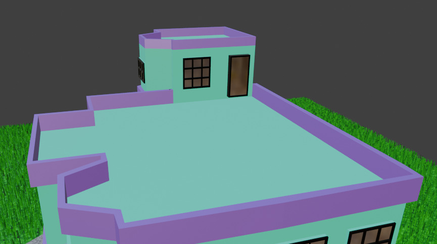 Modern Low-Poly Residential House Model Low-poly 3D model_3