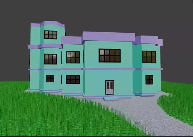 Modern Low-Poly Residential House Model
