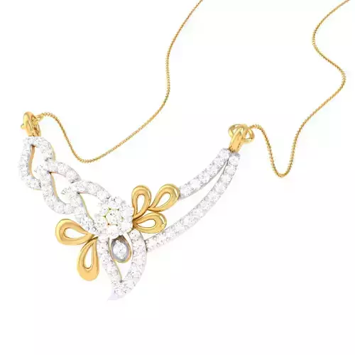 3D Printable Cad jewelry design of Lady diamond Pendant