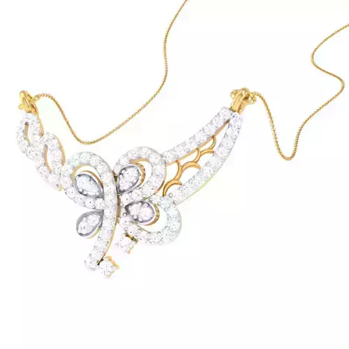 3D Printable Cad jewelry design of Lady diamond Pendant