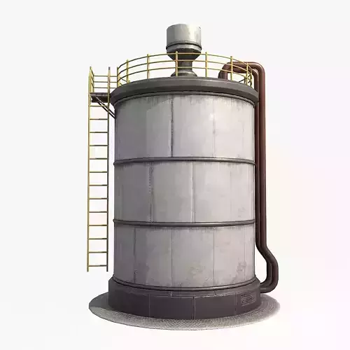 Oil Storage Tank v4 Low-poly 3D model